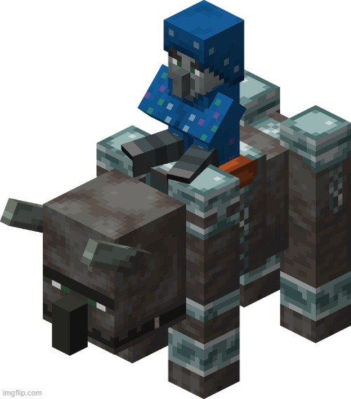 Illusioner Riding Ravager | image tagged in illusioner riding ravager | made w/ Imgflip meme maker