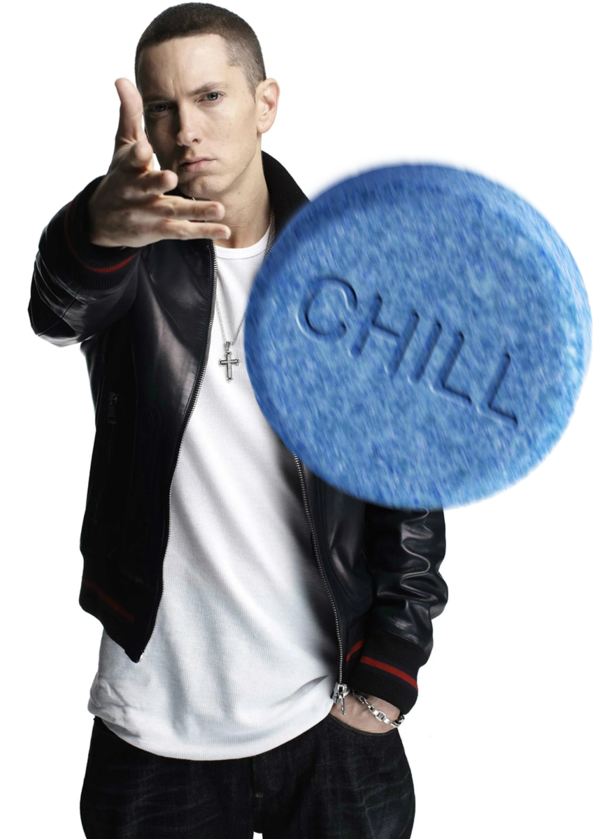 Eminem throws chill pill Blank Meme Template