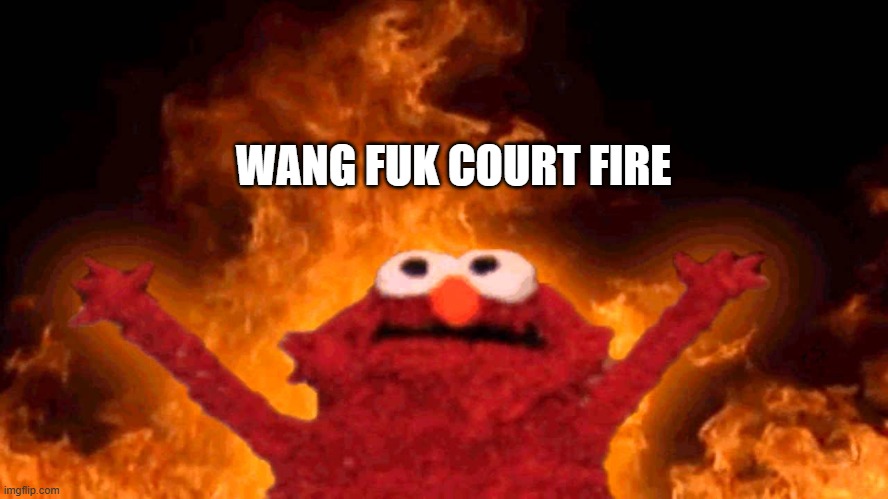 elmo fire | WANG FUK COURT FIRE | image tagged in elmo fire | made w/ Imgflip meme maker