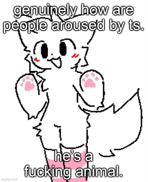 Boykisser | genuinely how are people aroused by ts. he’s a fucking animal. | image tagged in boykisser | made w/ Imgflip meme maker