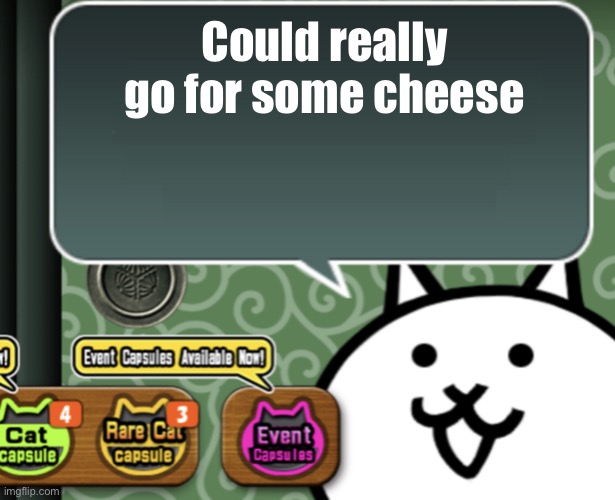 The basic cat says something | Could really go for some cheese | image tagged in the basic cat says something | made w/ Imgflip meme maker
