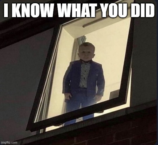 we know | I KNOW WHAT YOU DID | image tagged in menacing hasbulla stare,be careful,death,i believe i can fly | made w/ Imgflip meme maker