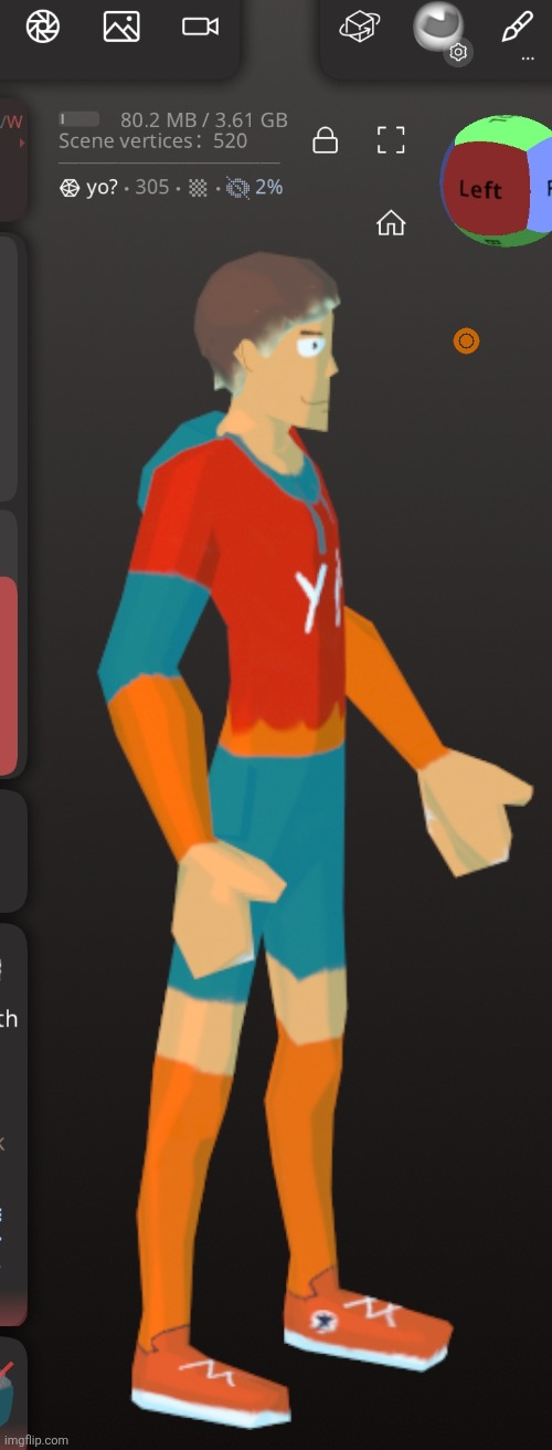 HIS 3D MODEL IS COMPLETE!!! (WHY CAN'T I GET THE TEXTURES TO STOP GLITCHING ON THE HANDS THO) | made w/ Imgflip meme maker