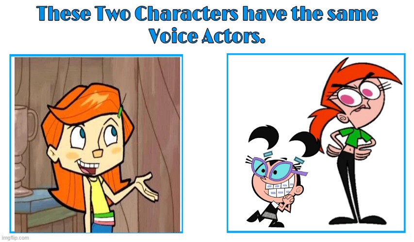 Grey DeLisle 3 | image tagged in same voice actor,fairly odd parents,the replacements,nickelodeon,disney,grey delisle | made w/ Imgflip meme maker