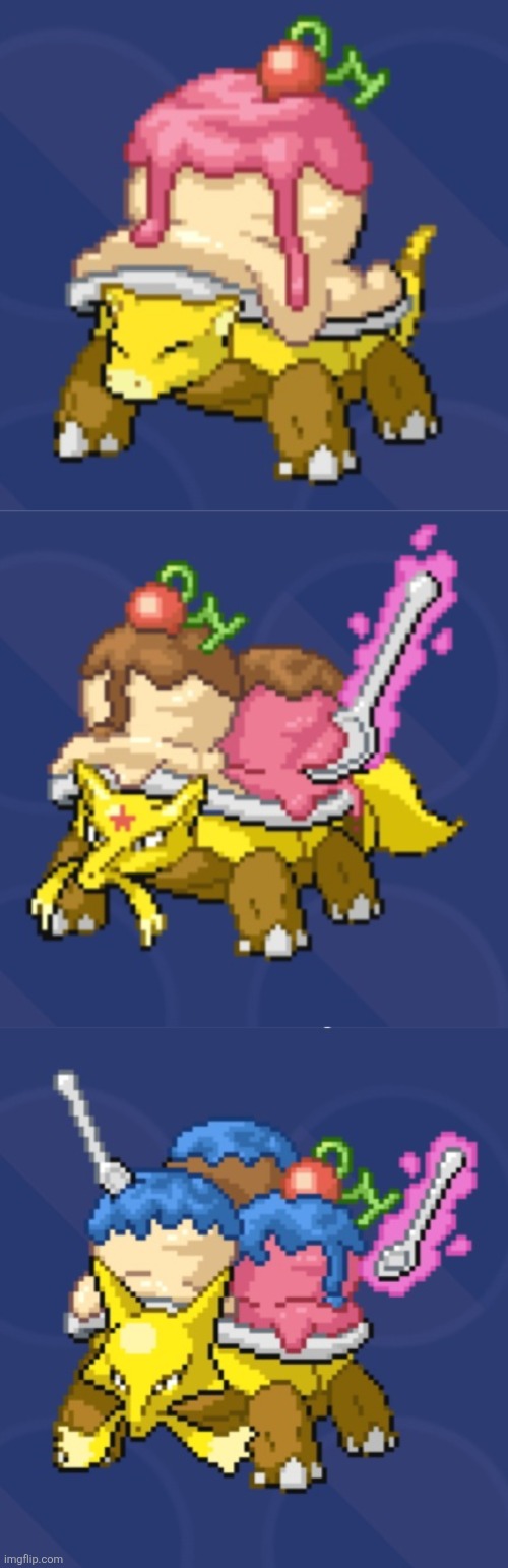 This was made via Infinite Fusion Generator, and it's Abra line + Torterra. | image tagged in pokemon fusion | made w/ Imgflip meme maker