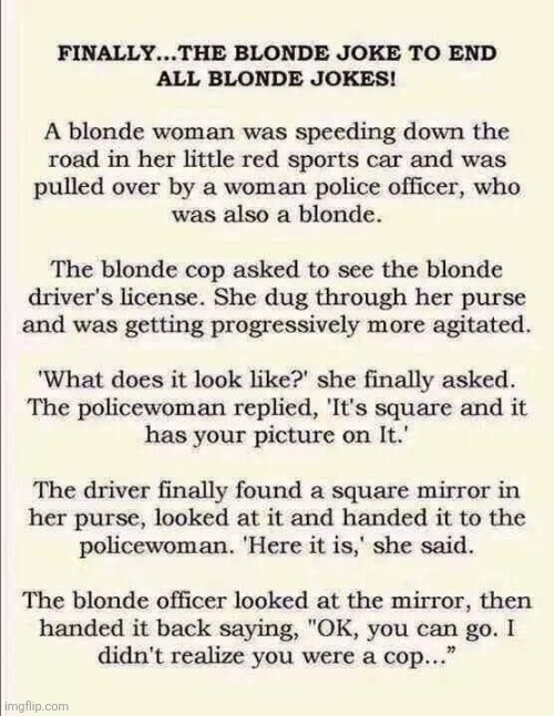 Blonde Joke | image tagged in funny memes | made w/ Imgflip meme maker