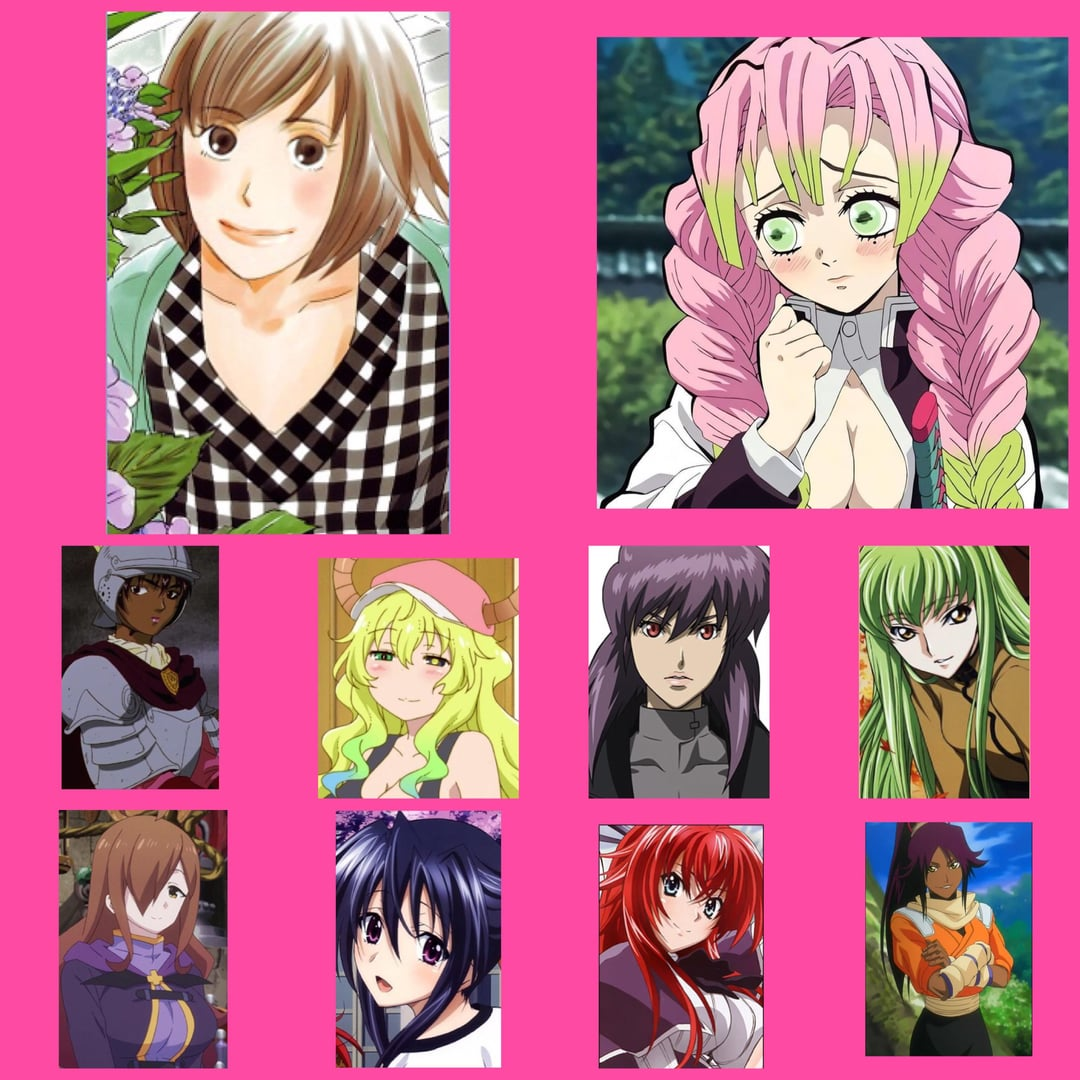 High Quality Top 10 favorite anime waifus Blank Meme Template