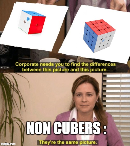 They’re the same thing | NON CUBERS : | image tagged in they re the same thing | made w/ Imgflip meme maker