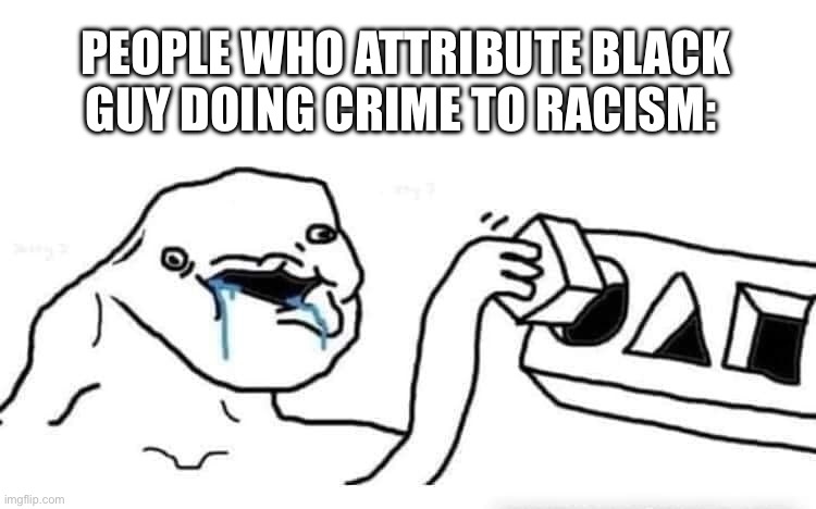 What happened to accountability | PEOPLE WHO ATTRIBUTE BLACK GUY DOING CRIME TO RACISM: | image tagged in stupid dumb drooling puzzle,do you are have stupid | made w/ Imgflip meme maker