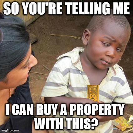 This Is How The World Should Be  | SO YOU'RE TELLING ME I CAN BUY A PROPERTY WITH THIS? | image tagged in third world skeptical kid,memes,sarcastic,funny,games,sarcasm | made w/ Imgflip meme maker