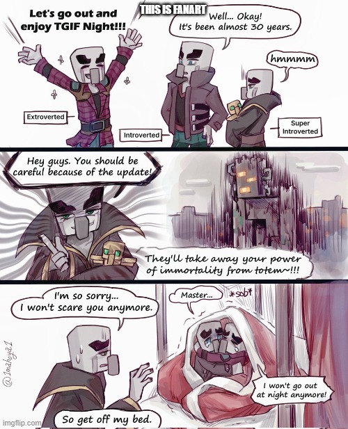 Illagers Afraid Of Creaking | THIS IS FANART | image tagged in illagers afraid of creaking | made w/ Imgflip meme maker