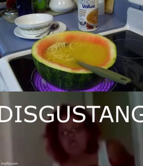 Watermelon noodle soup | image tagged in disgustang,watermelon,noodles,soup,cursed image,memes | made w/ Imgflip meme maker