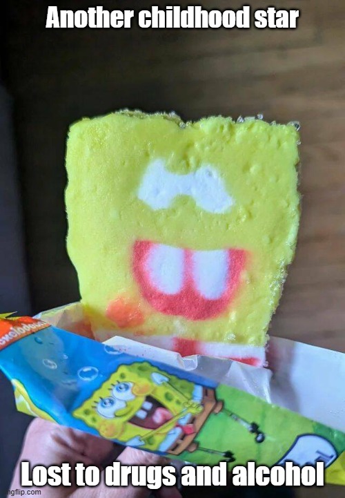 Too Many Crabby Patties | Another childhood star; Lost to drugs and alcohol | image tagged in spongebob,crabby patty,drugs are bad,childhood | made w/ Imgflip meme maker