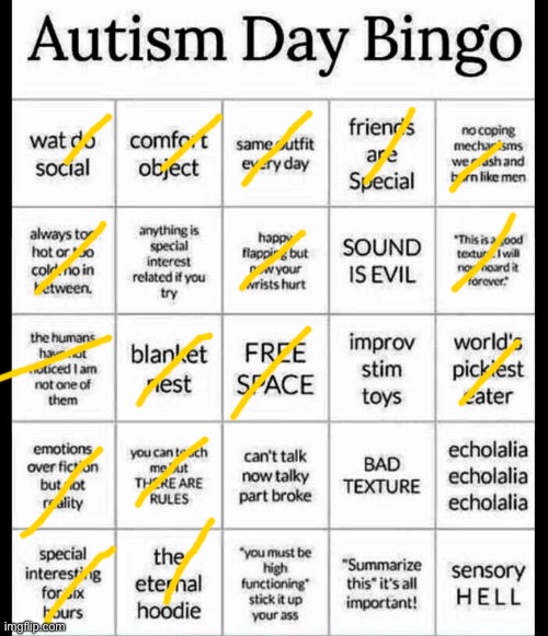 autism bingo | image tagged in autism bingo | made w/ Imgflip meme maker