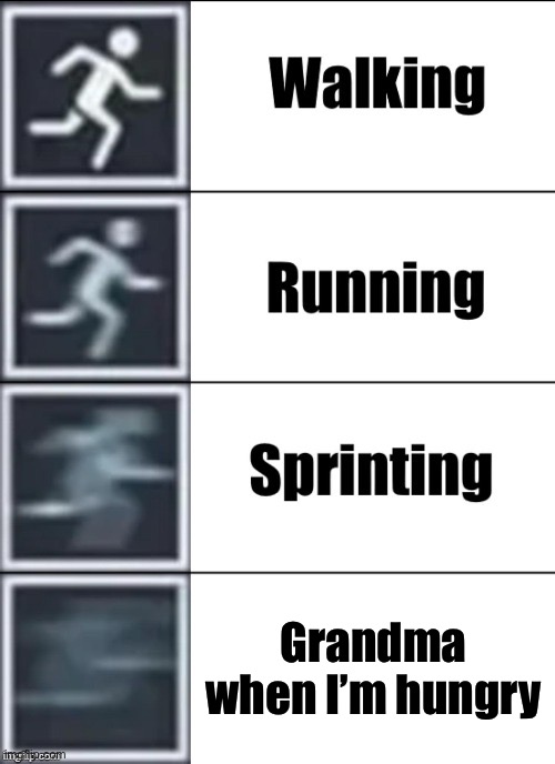 Very Fast | Grandma when I’m hungry | image tagged in very fast | made w/ Imgflip meme maker