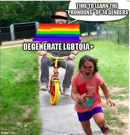 LGBTQ Chasing children Blank Meme Template