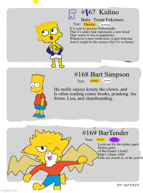 Fanmade Simpsons Pokémon I made :3 | image tagged in pokemon,the simpsons,ocs,trends,67 | made w/ Imgflip meme maker
