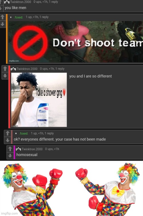 image tagged in 2 clowns fighting | made w/ Imgflip meme maker