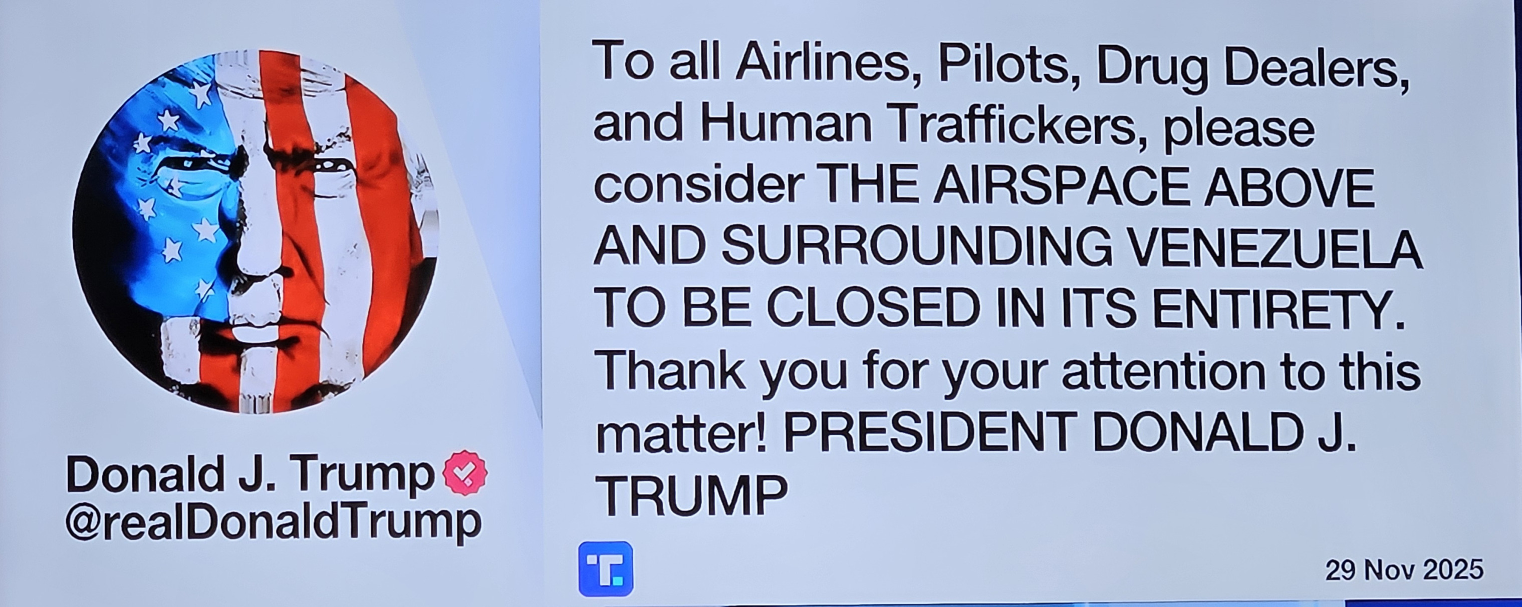 Trump teases land action on Venezuela drug traffickers Blank Meme Template