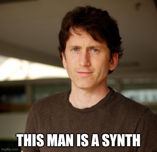 Todd Howard is a synth | THIS MAN IS A SYNTH | image tagged in fallout 4,bethesda | made w/ Imgflip meme maker