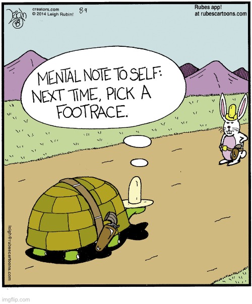 Rubes | image tagged in comics,rubes,tortoise,hare,duel | made w/ Imgflip meme maker
