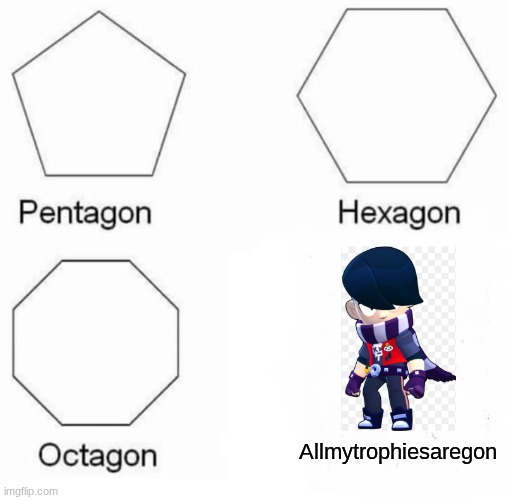 The average Edgar teammate | Allmytrophiesaregon | image tagged in memes,pentagon hexagon octagon,brawl stars | made w/ Imgflip meme maker