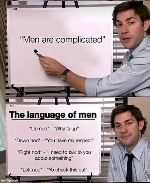 The language of men | image tagged in memes,funny,men,so true,relatable memes | made w/ Imgflip meme maker
