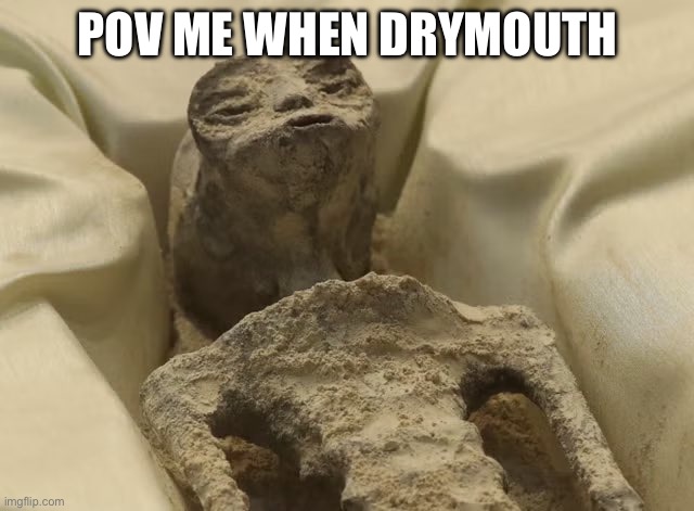 Mexican alien | POV ME WHEN DRYMOUTH | image tagged in mexican alien | made w/ Imgflip meme maker