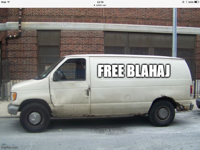 White van | FREE BLAHAJ | image tagged in white van | made w/ Imgflip meme maker