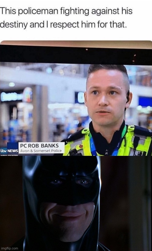 Rewrite your destiny | image tagged in batman smile,destiny,bank robber,banks,bad pun | made w/ Imgflip meme maker