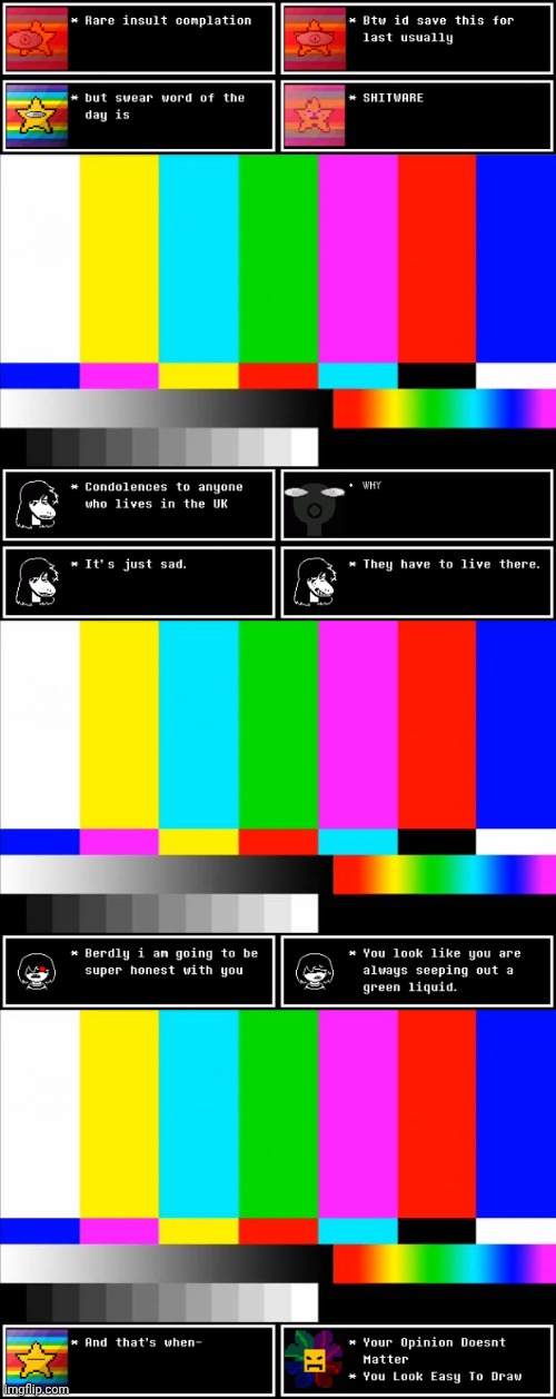 mmmh tasty susie | image tagged in tv test card color,memes | made w/ Imgflip meme maker