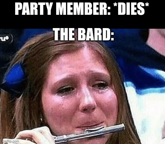 Skin flute  | PARTY MEMBER: *DIES* THE BARD: | image tagged in skin flute | made w/ Imgflip meme maker