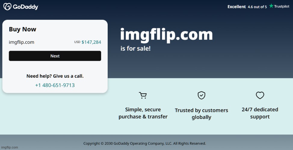 Concept: This is what would look like if Imgflip permanently shut down in 2030 and its domain would land onto GoDaddy. | image tagged in imgflip,concept,shutdown,2030 | made w/ Imgflip meme maker