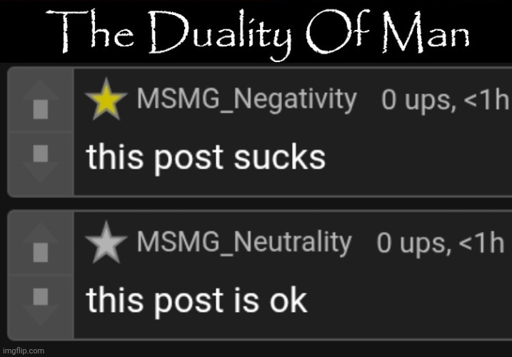 image tagged in the duality of man | made w/ Imgflip meme maker