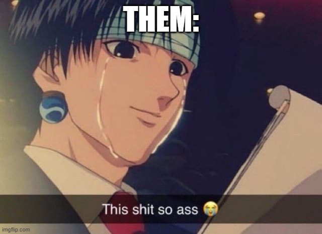 This s**t so ass | THEM: | image tagged in this s t so ass | made w/ Imgflip meme maker