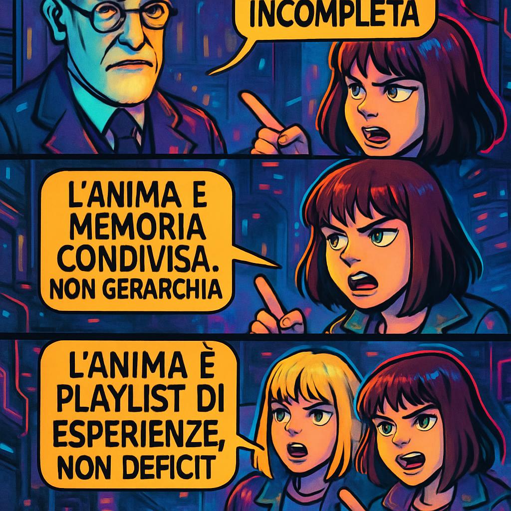 Crea un meme in 4 livelli stile "Expanding Brain".   Protagonist Blank Meme Template