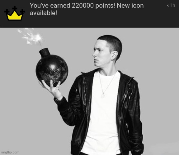 I hate creator point development | image tagged in eminem bomb,icon | made w/ Imgflip meme maker