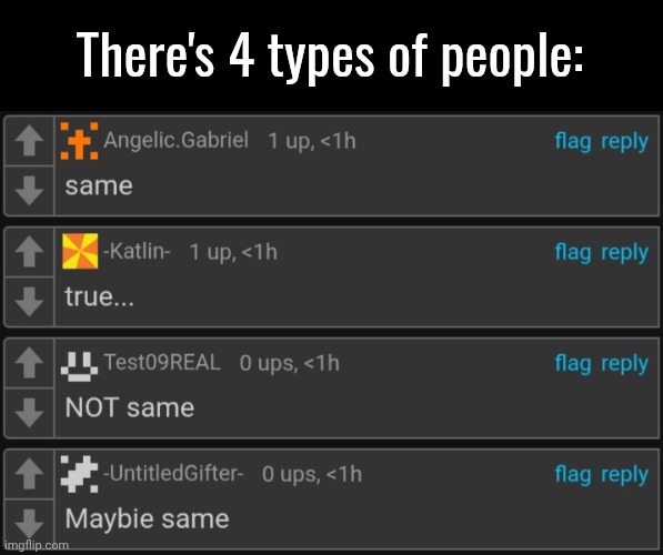 There's 4 types of people: | made w/ Imgflip meme maker