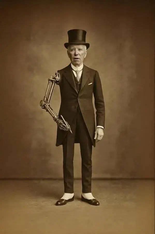 Steampunk Joe Biden Blank Meme Template