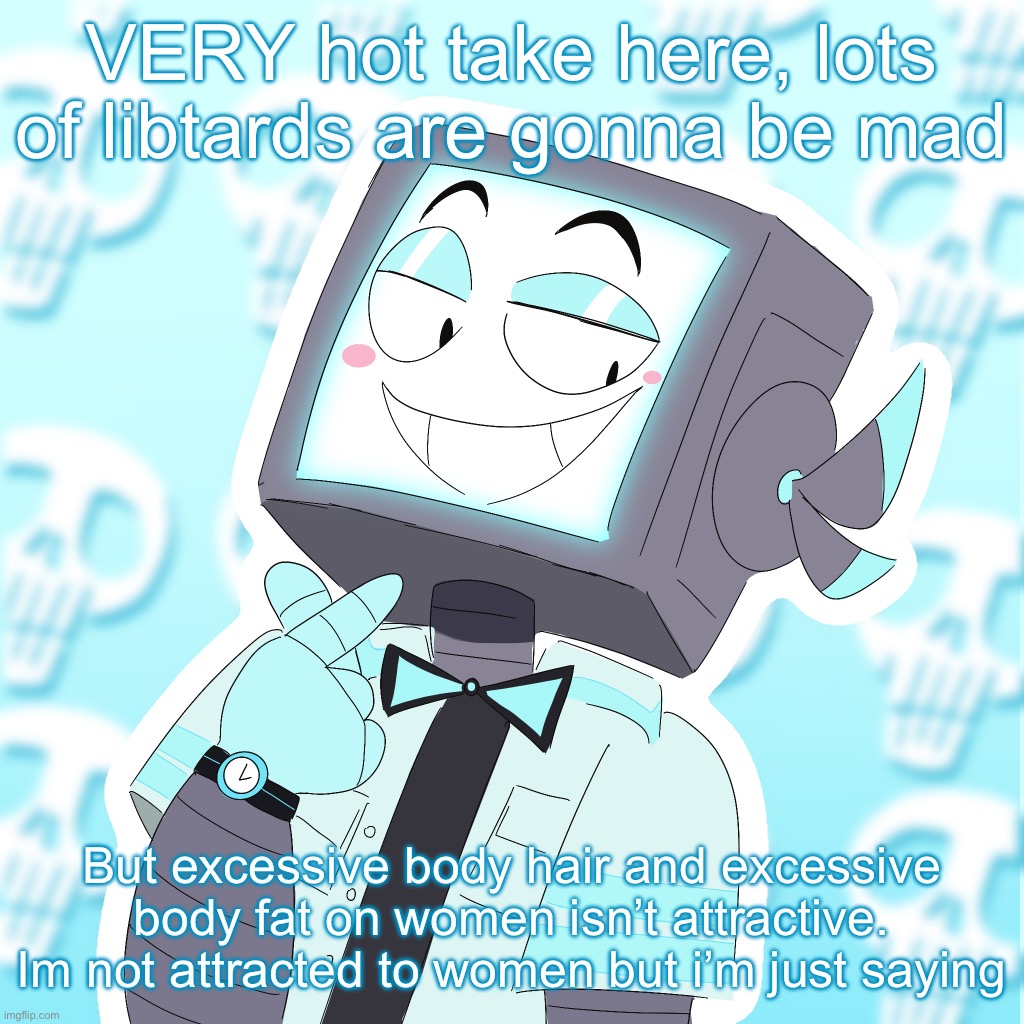 Stupid clanker icy | VERY hot take here, lots of libtards are gonna be mad; But excessive body hair and excessive body fat on women isn’t attractive. Im not attracted to women but i’m just saying | image tagged in stupid clanker icy | made w/ Imgflip meme maker