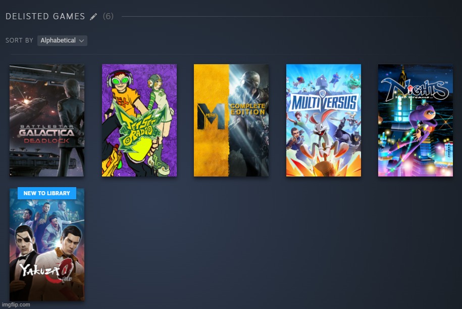 All the Delisted games I own… so far | made w/ Imgflip meme maker