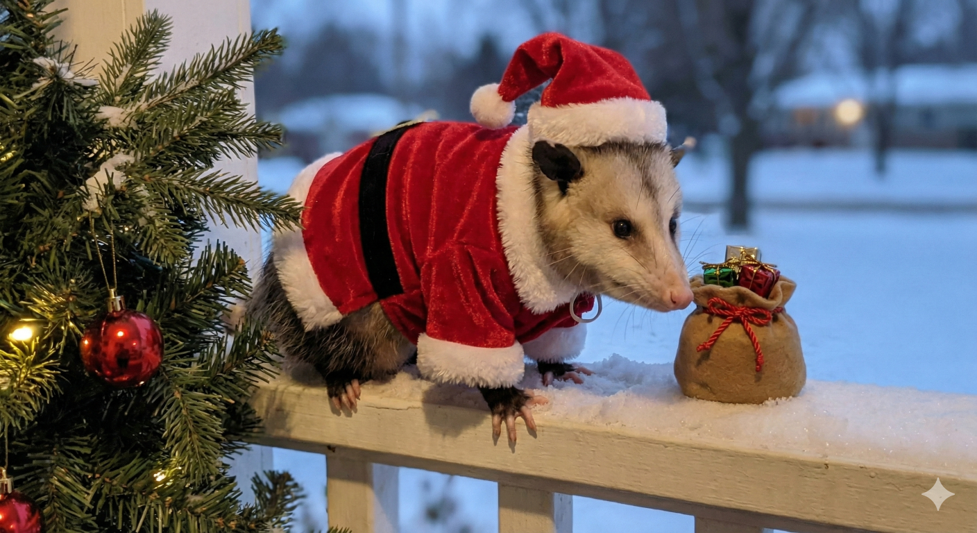 Santa possom Blank Meme Template