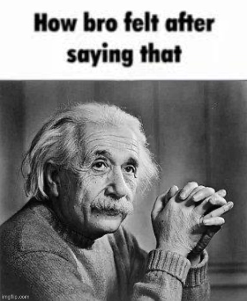 image tagged in how bro felt after saying that,albert einstein | made w/ Imgflip meme maker