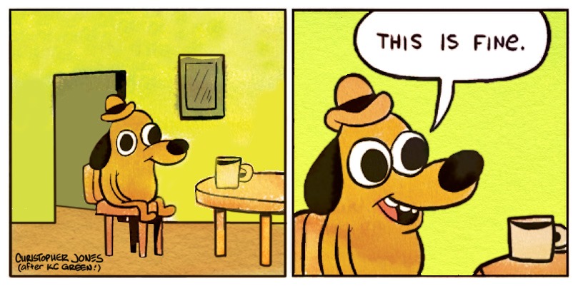 This is actually fine Blank Meme Template