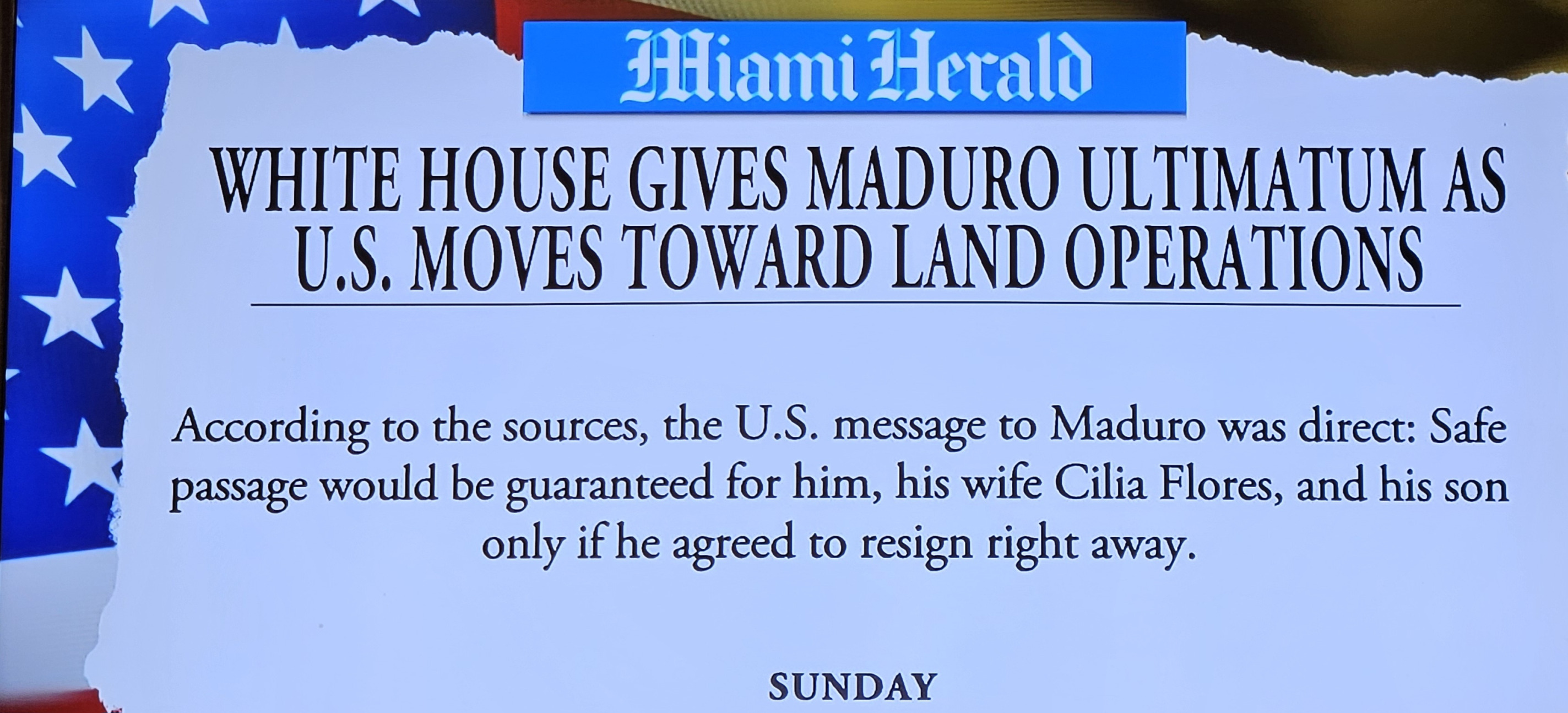 Miami Herald article: WH gave Maduro ultimatum Blank Meme Template