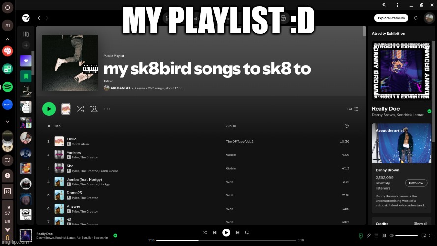 MY PLAYLIST :D | made w/ Imgflip meme maker