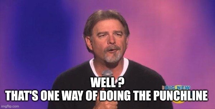 Bill engvall | WELL ?
THAT'S ONE WAY OF DOING THE PUNCHLINE | image tagged in bill engvall | made w/ Imgflip meme maker