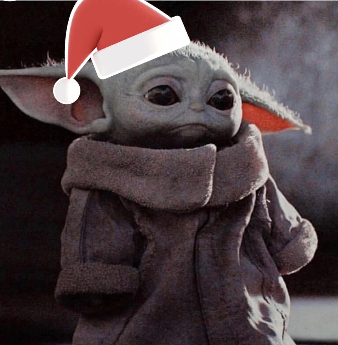 Christmas baby yoda Blank Meme Template