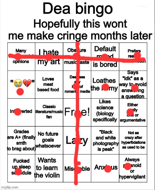 Dea bingo | image tagged in dea bingo | made w/ Imgflip meme maker