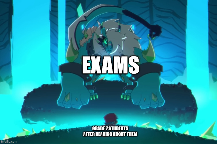BF and Apoctro | EXAMS; GRADE 7 STUDENTS AFTER HEARING ABOUT THEM | image tagged in bf and apoctro,friday night funkin,school | made w/ Imgflip meme maker